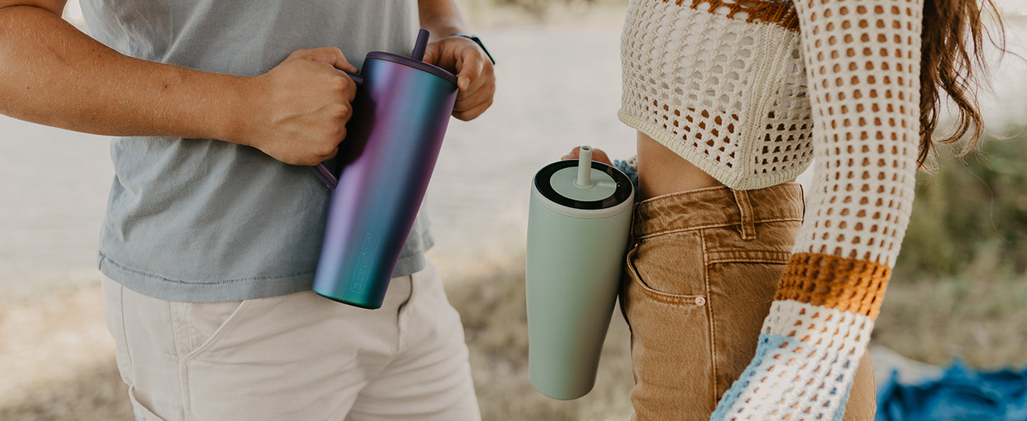 BrüMate Era 30 oz Tumbler with Handle and Straw | 100% Leakproof Insulated Tumbler with Lid and Straw | Made of Stainless Steel | Cup Holder Friendly Base | 30oz (Blue Agave)